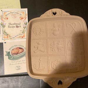 VTG 1993 HILL DESIGN Art Christmas Brown Bag Cookie Stoneware Mold 9 Shapes.